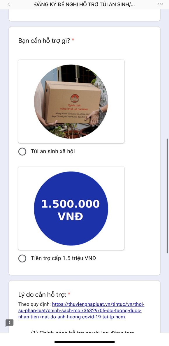 Người dân TPHCM phát tín hiệu cần hỗ trợ trực tuyến để nhận tiền mặt, túi an sinh ảnh 2