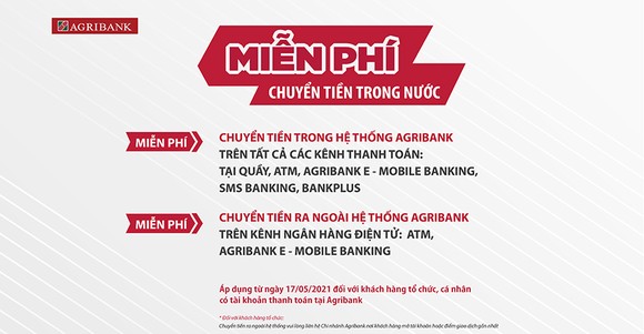 Agribank miễn 100% phí dịch vụ chuyển tiền trong nước ảnh 1