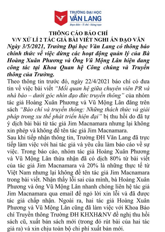 Vụ “Thu hồi sách vì có tác giả đạo văn”: Dừng mọi hoạt động quản lý với hai tác giả đạo văn ảnh 1