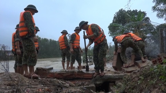 Huy động lực lượng kịp thời gia cố sạt lở bờ sông ở Hà Tĩnh ảnh 7