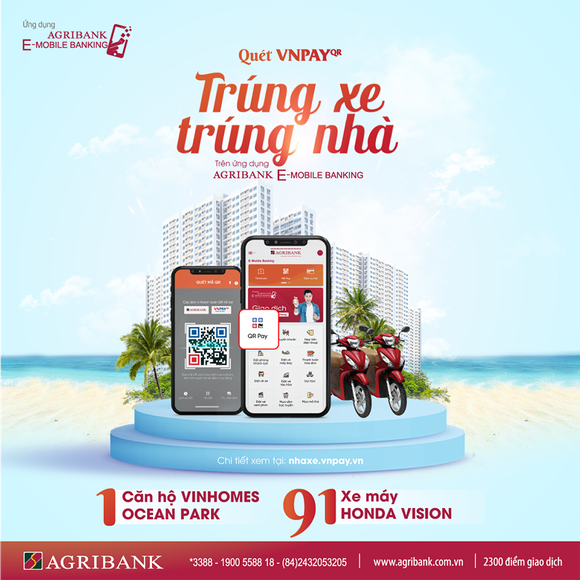 Quét Vnpay QR nhận 'mưa' ưu đãi cùng Agribank e-Mobile Banking ảnh 1