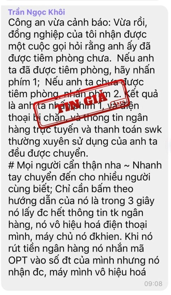 Thông tin 'lừa đảo chiếm đoạt thông tin cá nhân trên mạng' là giả ảnh 1