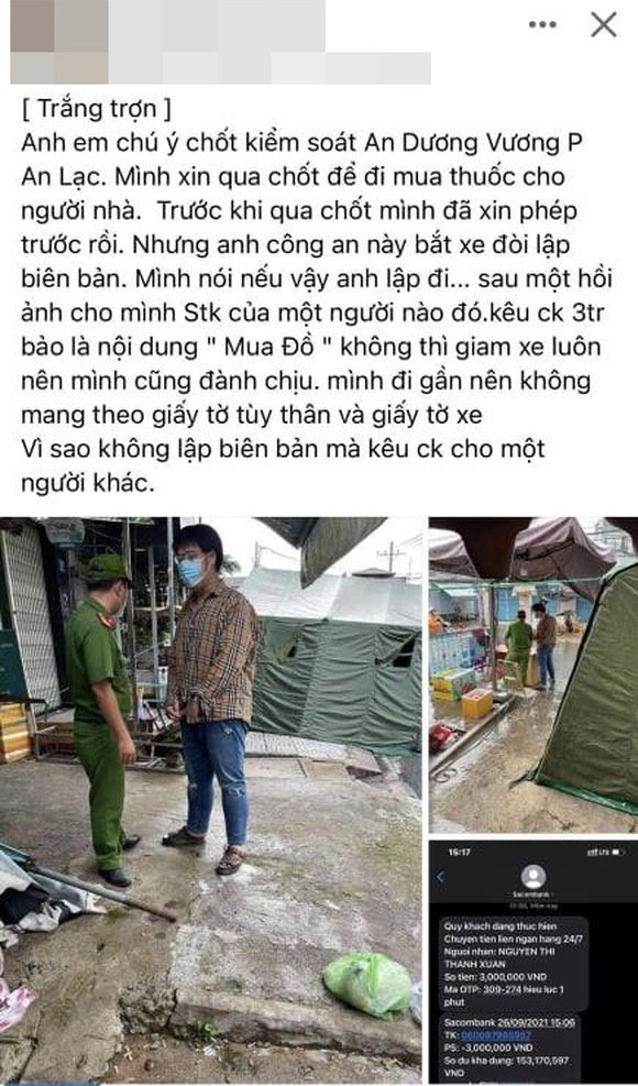 Xác minh làm rõ vụ cán bộ chốt kiểm soát “vòi” tiền người đi đường ảnh 1