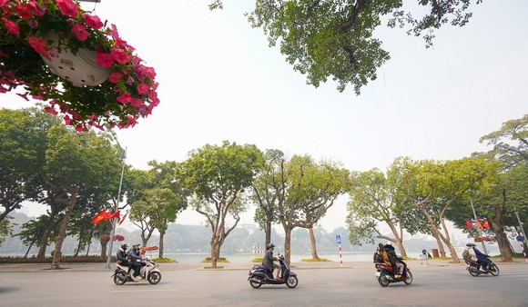 Đường phố Hà Nội 'thay áo mới' chào mừng Đại hội Đảng lần thứ XIII ảnh 15