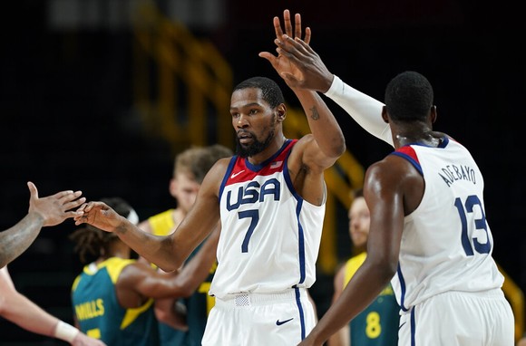 Kevin Durant và đồng đội sẽ tái chiến tuyển Pháp ở chung kết tranh HCV ảnh 4
