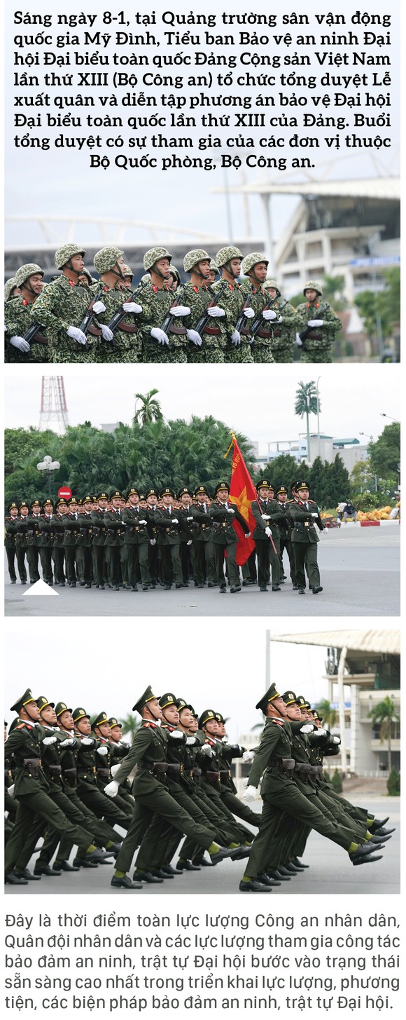 Các lực lượng tổng duyệt phương án bảo vệ Đại hội Đảng lần thứ XIII ảnh 1