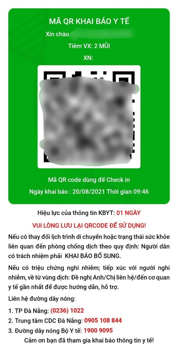 Đà Nẵng: Người dân khai báo mã QR tích hợp khai báo y tế và thông tin vaccine như thế nào? ảnh 1
