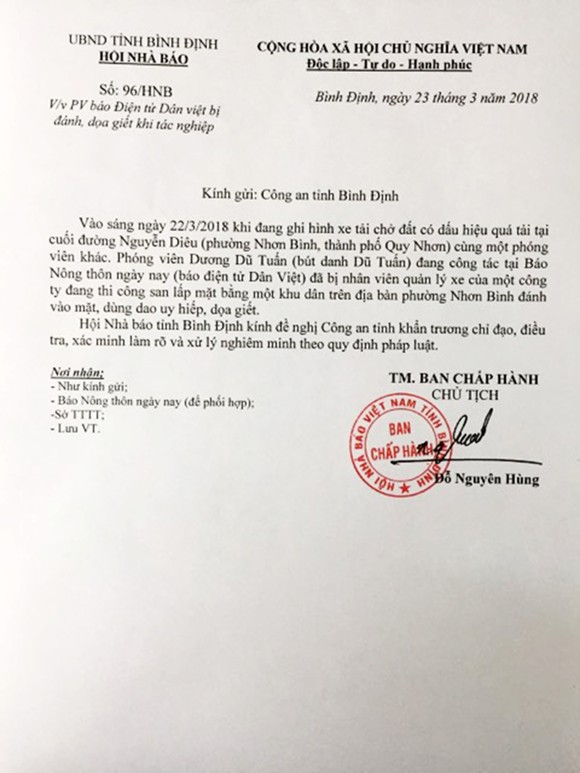 Vụ cầm dao dọa chém phóng viên: Khẩn trương điều tra, làm rõ xử lý nghiêm ảnh 1