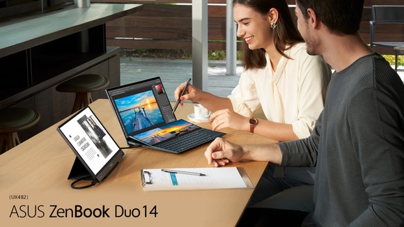 ZenBook Duo 14 UX482 laptop có thiết kế 2 màn hình ảnh 1