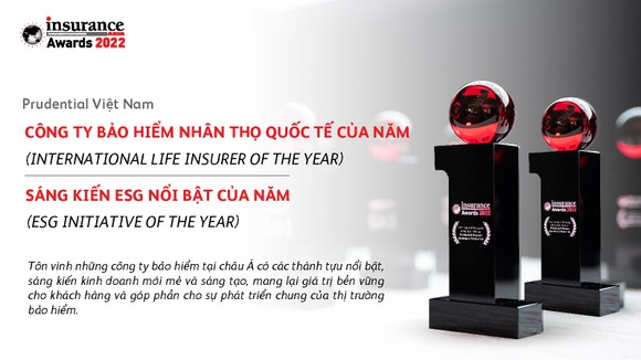 Prudential Việt Nam giành giải thưởng kép tại Insurance Asia Awards 2022