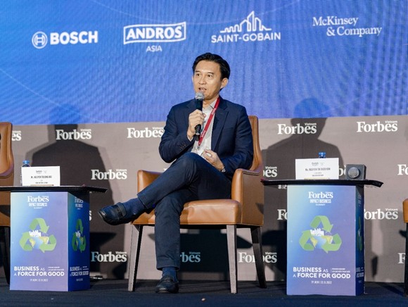 Ông Nguyễn Trường Hải- Tổng giám đốc Saint-Gobain Việt Nam chia sẻ tại  Hội nghị Kinh doanh tạo tác động của Forbes Việt Nam