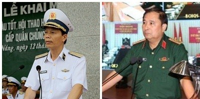Phó Tổng Tham mưu trưởng Quân đội nhân dân Việt Nam Nguyễn Trọng Bình và Phùng Sĩ Tấn. Ảnh: VGP