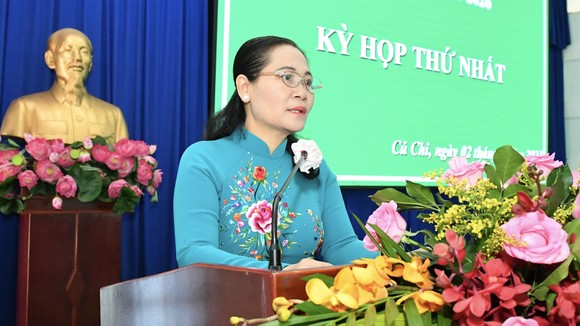 Chủ tịch HĐND TPHCM Nguyễn Thị Lệ dự và phát biểu chỉ đạo. Ảnh: VIỆT DŨNG