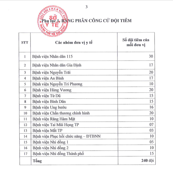 TPHCM bổ sung thêm 240 đội tiêm vaccine Covid-19 ảnh 1