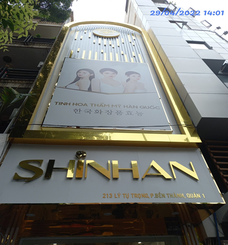 cơ sở “ShinHan - tinh hoa thẩm mỹ Hàn Quốc” buộc tạm ngưng hoạt động