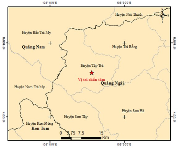 Bốn trận động đất trong một ngày ở miền núi tỉnh Quảng Ngãi ảnh 2
