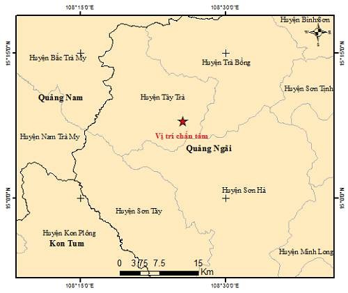 Bốn trận động đất trong một ngày ở miền núi tỉnh Quảng Ngãi ảnh 1