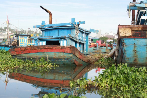 Quảng Ngãi: Nhiều tàu cá tiền tỷ vướng nợ ngân hàng chờ bán bị chìm nơi neo đậu ảnh 2