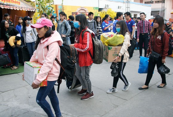 Chuyến xe mùa xuân đưa 3.000 sinh viên hoàn cảnh khó khăn về quê đón tết ảnh 7