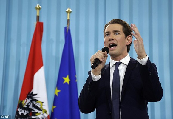 圖為奧地利共和國新任總理塞巴斯蒂安‧庫爾茨。（圖源：AP）