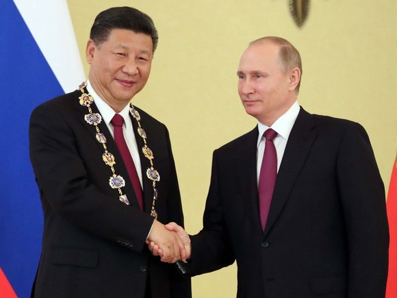 中俄兩國元首互致新年賀電。習近平：回首2017年，中俄全面戰略協作夥伴關係在高水準上取得新的重要發展。（示意圖源：新華網）