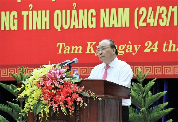 政府總理阮春福在會上致詞。（圖源：藍芳）