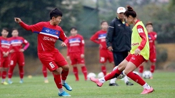 越南女足隊訓練中。（圖源：互聯網）