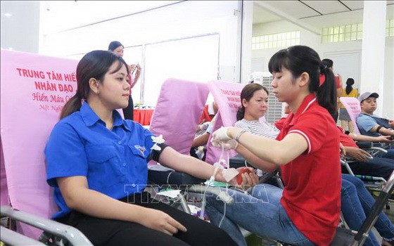 年輕人參加捐血活動。（圖源：越通社）