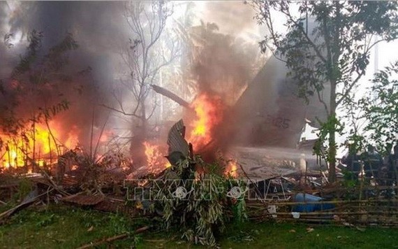 菲律賓軍機C-130墜毀現場。（圖源：越通社）