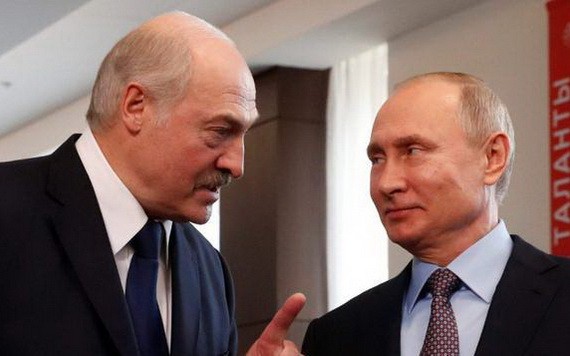 白俄羅斯總統盧卡申科（左）與俄羅斯總統普京。（圖源：互聯網）