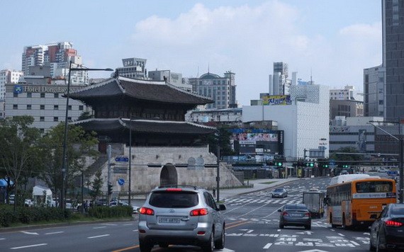 2020年8月30日，在韓國首爾，東大門附近行人車輛稀少。（圖源：新華社）