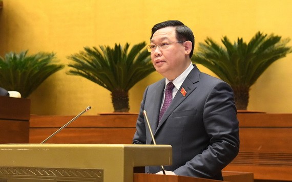 國會主席王廷惠在會上致閉幕詞時。（圖：Quochoi.vn）