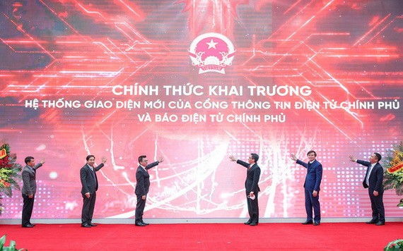 越南政府門戶網站全新改版亮相儀式。（圖：VGP）