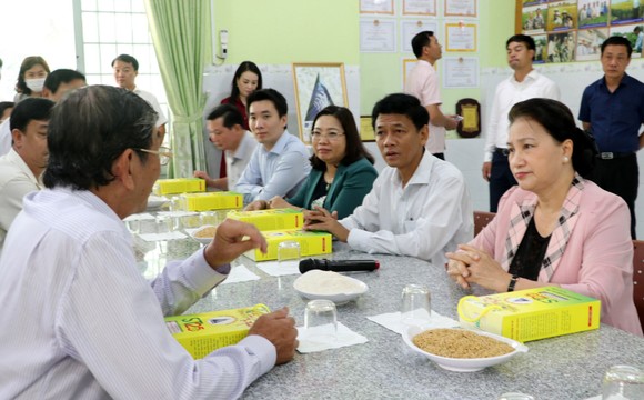 Chủ tịch Quốc hội Nguyễn Thị Kim Ngân thăm cơ sở sản xuất giống lúa ST25 ảnh 1