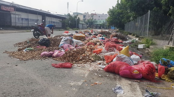 Rác thải 'bủa vây' chợ đầu mối Hóc Môn ảnh 3