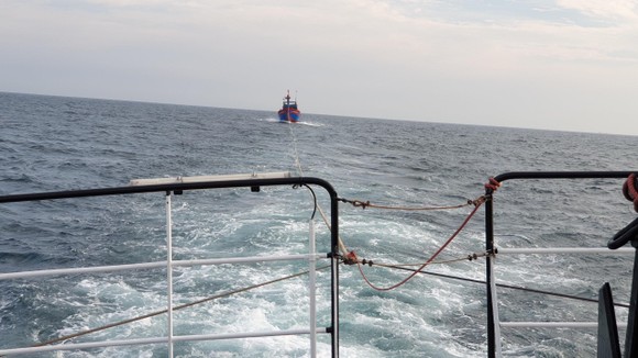 Vượt sóng trong đêm cứu 7 thuyền viên gặp nạn tại khu vực phía Nam vịnh Bắc bộ ảnh 1