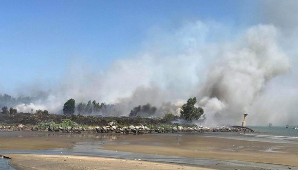 Kịp thời dập tắt đám cháy lớn trên bán đảo Sơn Trà 