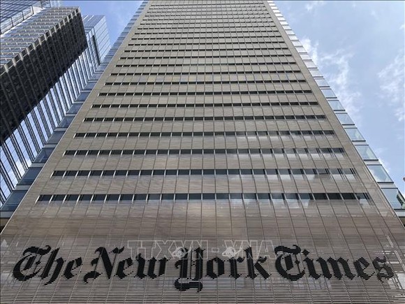 Trụ sở New York Times tại thành phố New York, Mỹ. Ảnh tư liệu: AFP/TTXVN