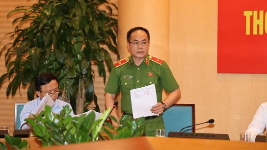 Thiếu tướng Nguyễn Thanh Tùng thông tin cho báo chí tại cuộc họp báo của UBND TP Hà Nội chiều 9-9
