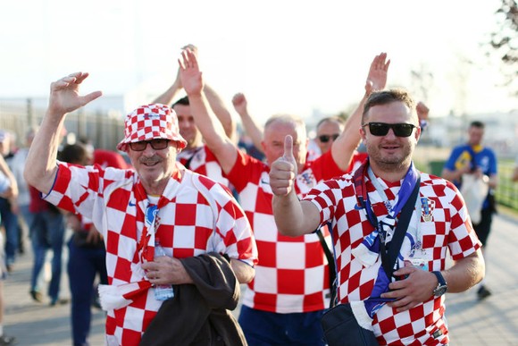 Người hâm mộ Croatia sẵn sàng trước đại chiến với Pháp. Ảnh: Getty Images