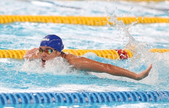 Lê Thị Mỹ Thảo là nữ VĐV bơi đầu tiên của thể thao Bình Phước góp mặt tại giải vô địch thế giới.