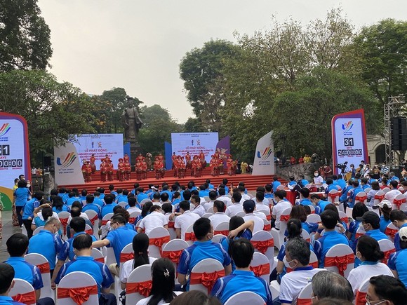 Lễ đếm ngược 31 ngày tới SEA Games 31 đã thực hiện tại thủ đô Hà Nội. Ảnh: MINH CHIẾN