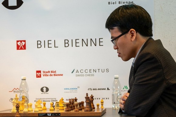 Lê Quang Liêm đang thi đấu tại Biel (Thụy Sĩ) và sẽ bước vào tranh tài nội dung cờ tiêu chuẩn trong chiều 14-7. Ảnh: BCF