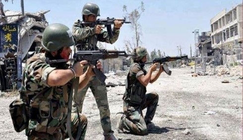 Quân đội Syria ở Homs. Ảnh: ALALAM 