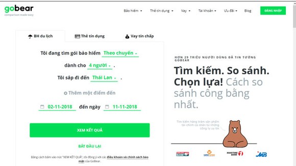 Chính thức hoạt động tại Việt Nam từ năm 2016, GoBear hiện là nhà cung cấp dịch vụ tìm kiếm và so sánh các sản phẩm tài chính được tin dùng hàng đầu tại Việt Nam