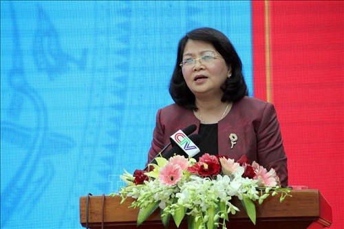 Phó Chủ tịch nước Đặng Thị Ngọc Thịnh phát biểu tại Hội nghị. Ảnh: TTXVN
