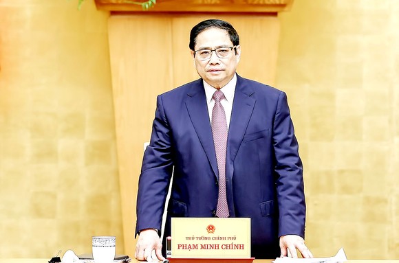 Thủ tướng  Phạm Minh Chính kết luận phiên họp Chính phủ chuyên đề pháp luật, xem xét cho ý kiến về các dự án luật và dự thảo nghị quyết của Quốc hội. Ảnh: VIẾT CHUNG