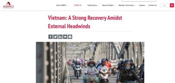 Nhận định nền kinh tế Việt Nam hồi phục mạnh mẽ  được đăng trên trang web của Amro