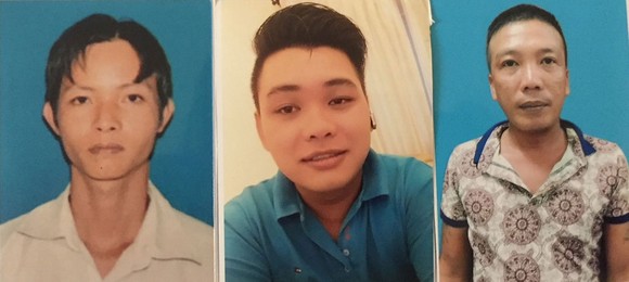 Các đối tượng bị bắt giữ (từ trái qua): Trần Ngọc Nguyên,  Lương Phan Nhựt Huy và Nguyễn Hồng Khanh.