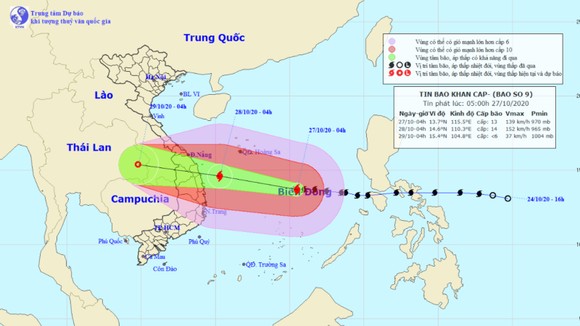 Tối và đêm 27-10, bão số 9 gây mưa rất to kèm gió mạnh từ Thừa Thiên-Huế đến Phú Yên ảnh 1